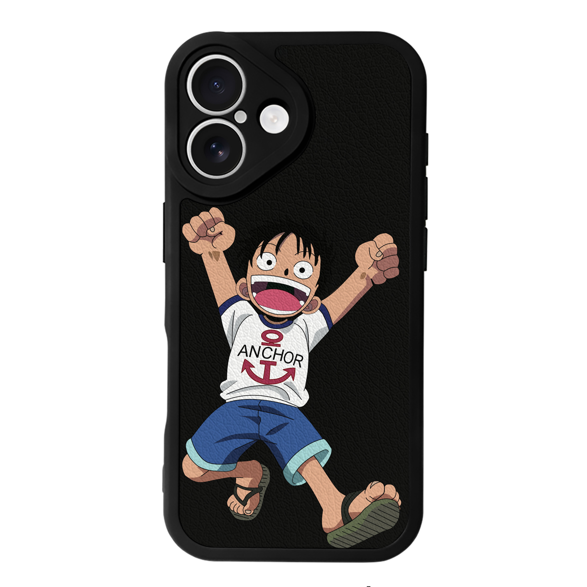 （画像用） ワンピース モンキー・D・ルフィ ONE PIECE Monkey D. Luffy 【iPhone 16シリーズ対応】シリコンスマホケース（レザー調） 材質：シリコン